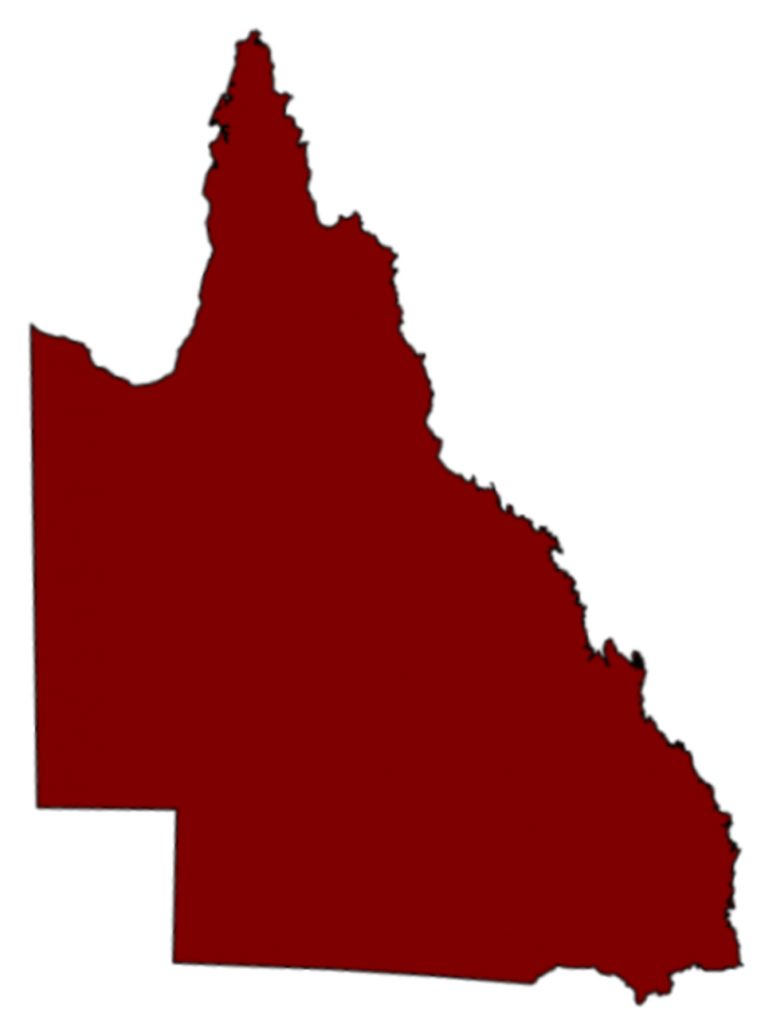 Queensland map coloured